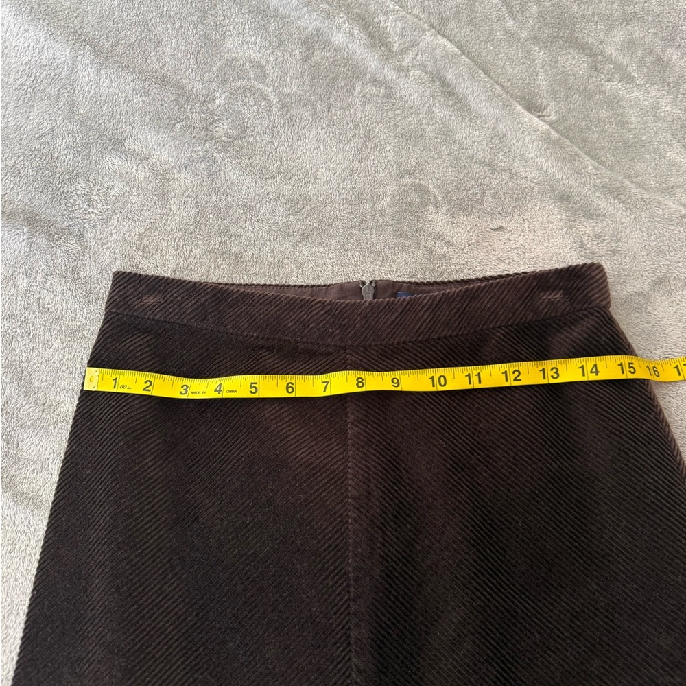 Y2K Ann Taylor Brown Corduroy A-line Skirt Size 6 Minimal Classic Quiet Luxury - Picture 8 of 14